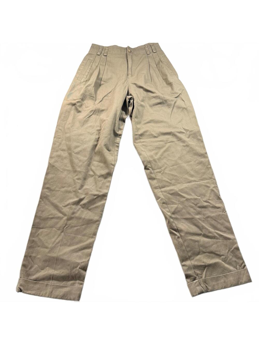 Vintage Lizsport Liz Claiborne Women’s Size 4 Pleated Cuffed Chino Pants Khaki